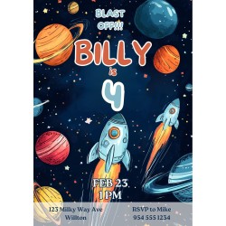 Vesmírná narozeninová pohlednice